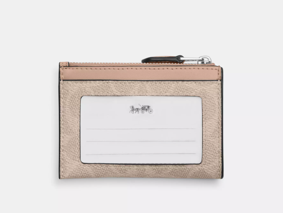 Coach Mini Skinny Id Case In Signature Canvas Kartlık