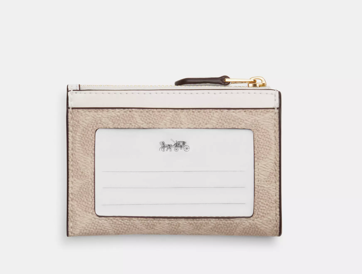 Coach Mini Skinny Id Case In Signature Canvas Kartlık