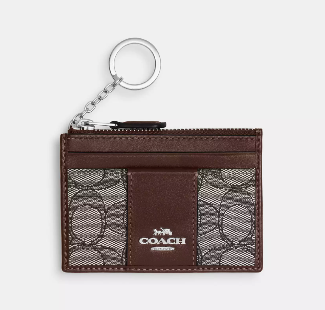 Coach Mini Skinny Id Case In Signature Jacquard Kartlık