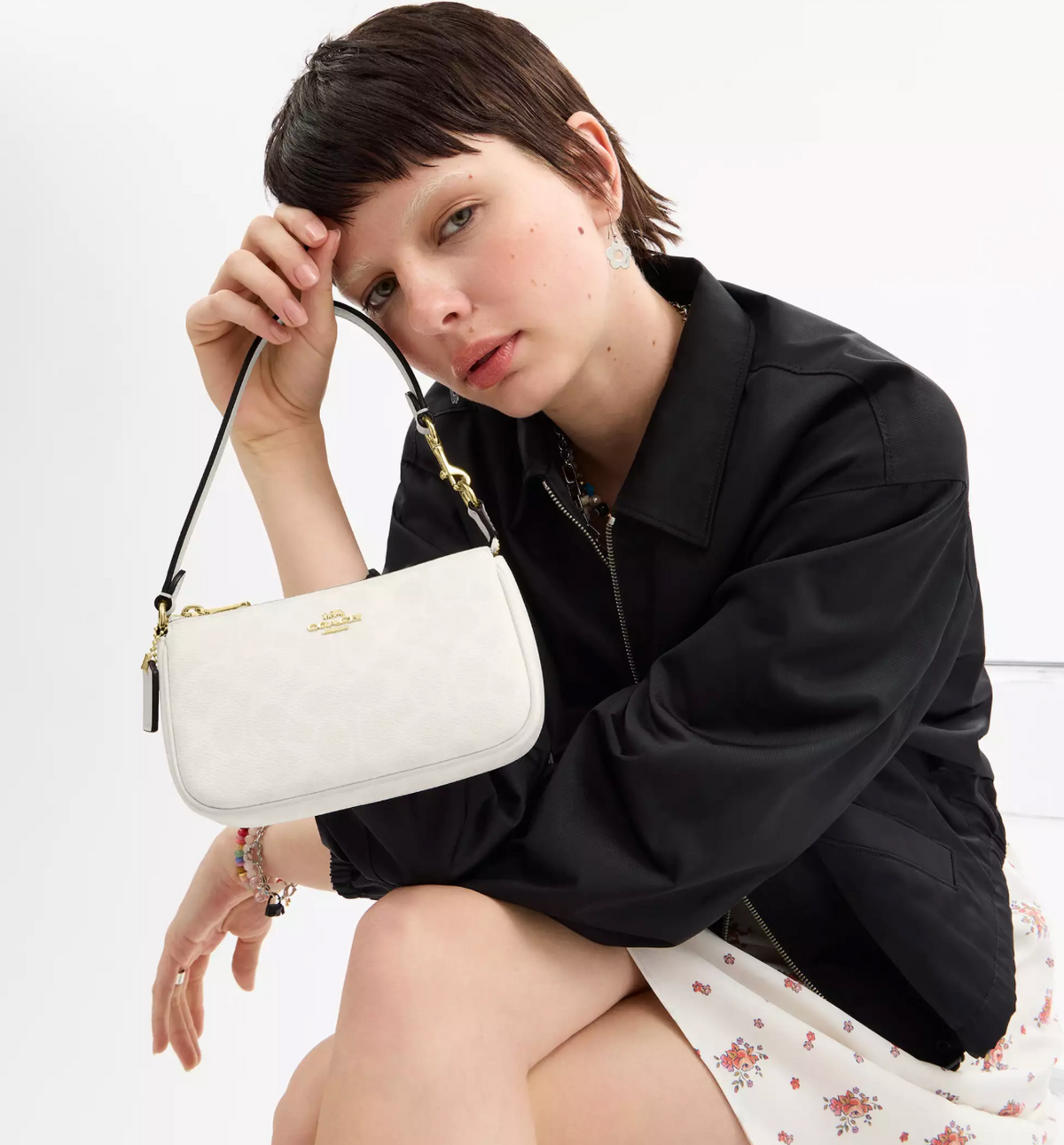 Coach Nolita 19 In Signature Canvas- White/Chalk