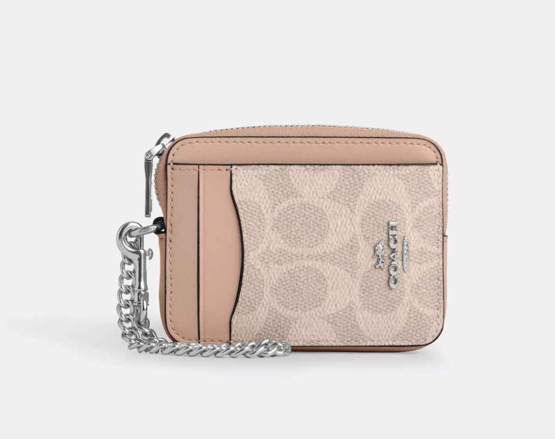 Coach Zip Card Case In Signature Canvas Kartlık