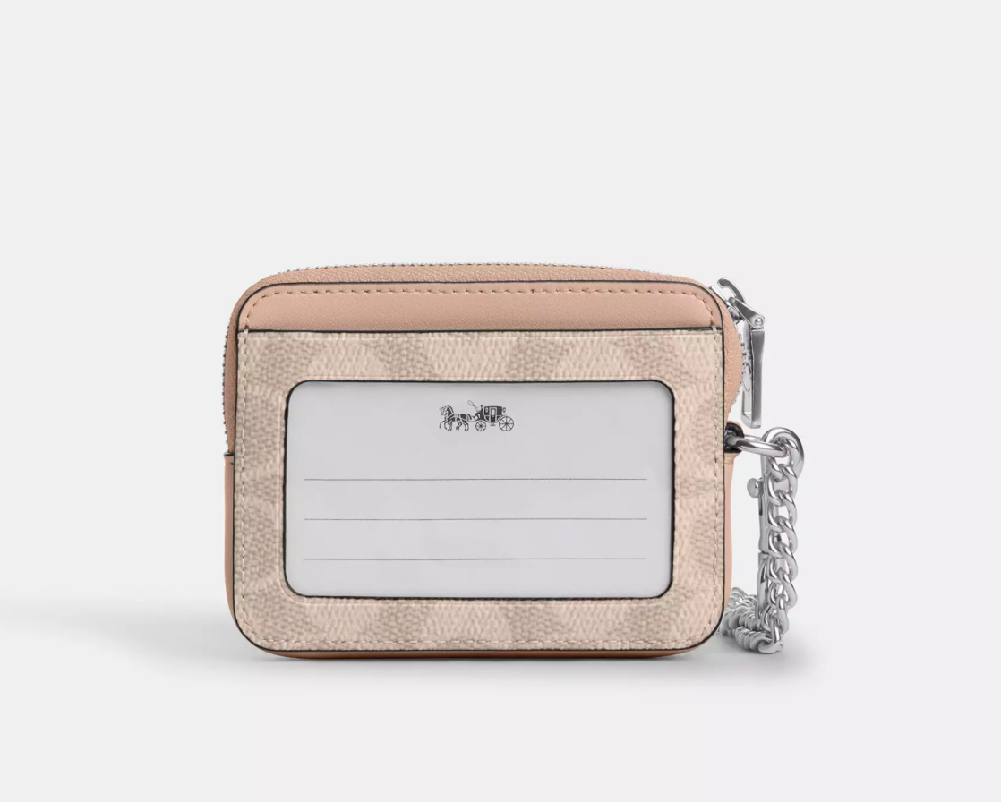 Coach Zip Card Case In Signature Canvas Kartlık