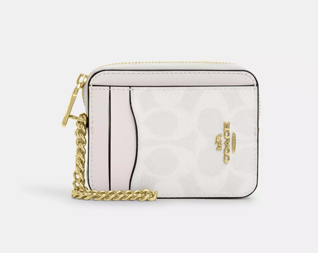 Coach Zip Card Case In Signature Canvas Kartlık