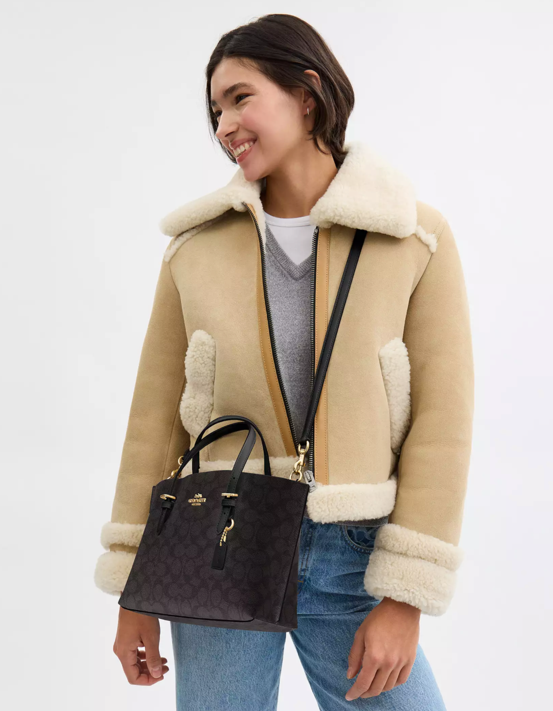 Coach Mollie Tote Bag 25 In Signature Canvas Kadın Çanta