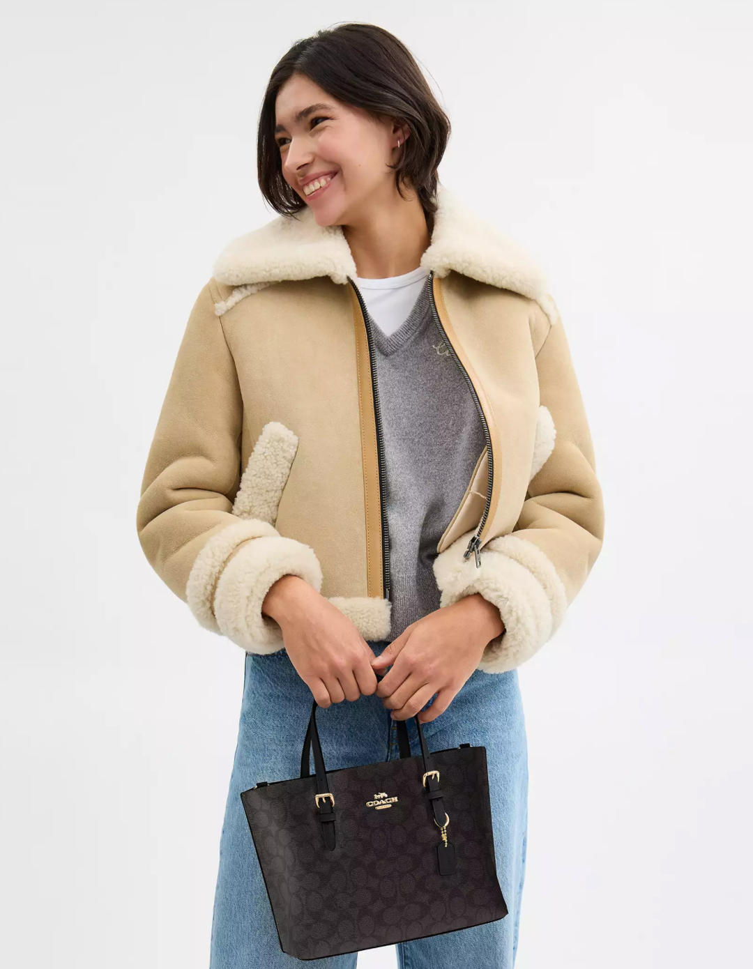 Coach Mollie Tote Bag 25 In Signature Canvas Kadın Çanta