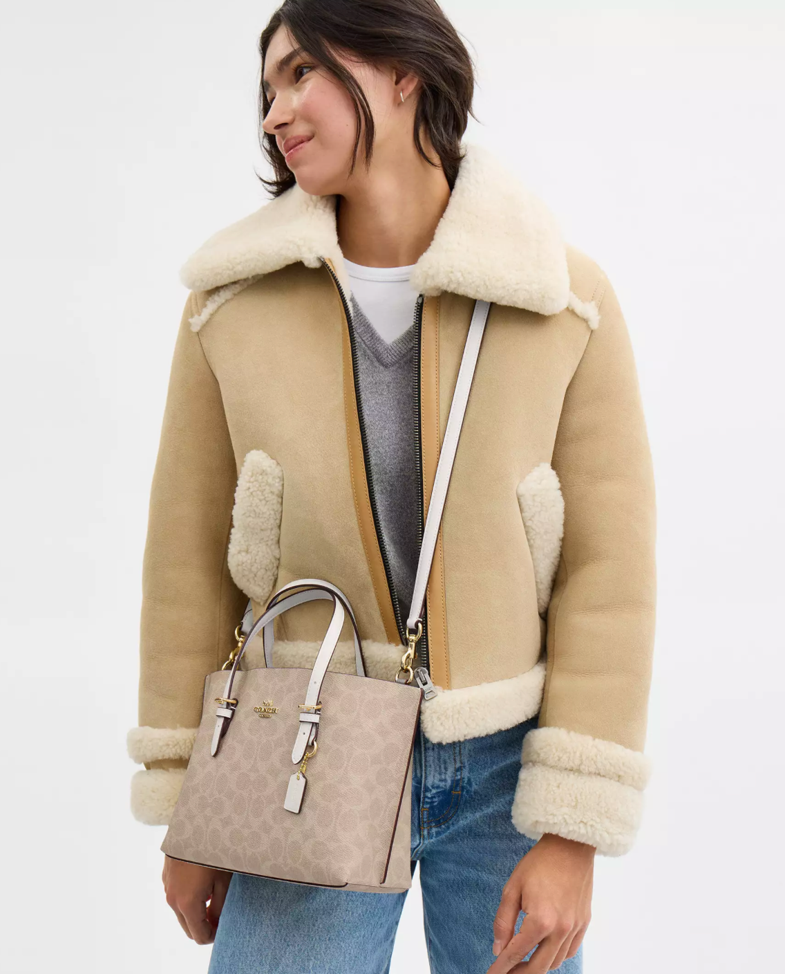 Coach Mollie Tote Bag 25 In Signature Canvas Kadın Çanta