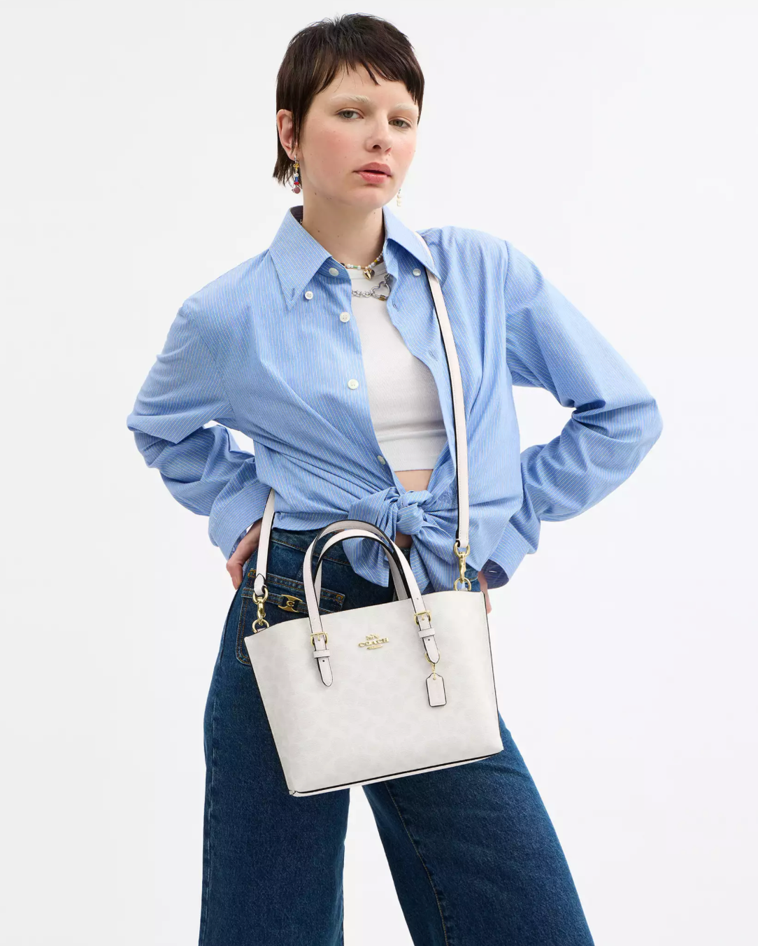 Coach Mollie Tote Bag 25 In Signature Canvas Kadın Çanta