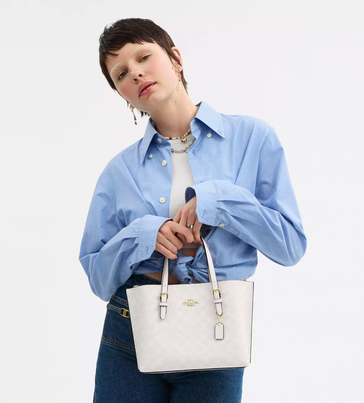 Coach Mollie Tote Bag 25 In Signature Canvas Kadın Çanta