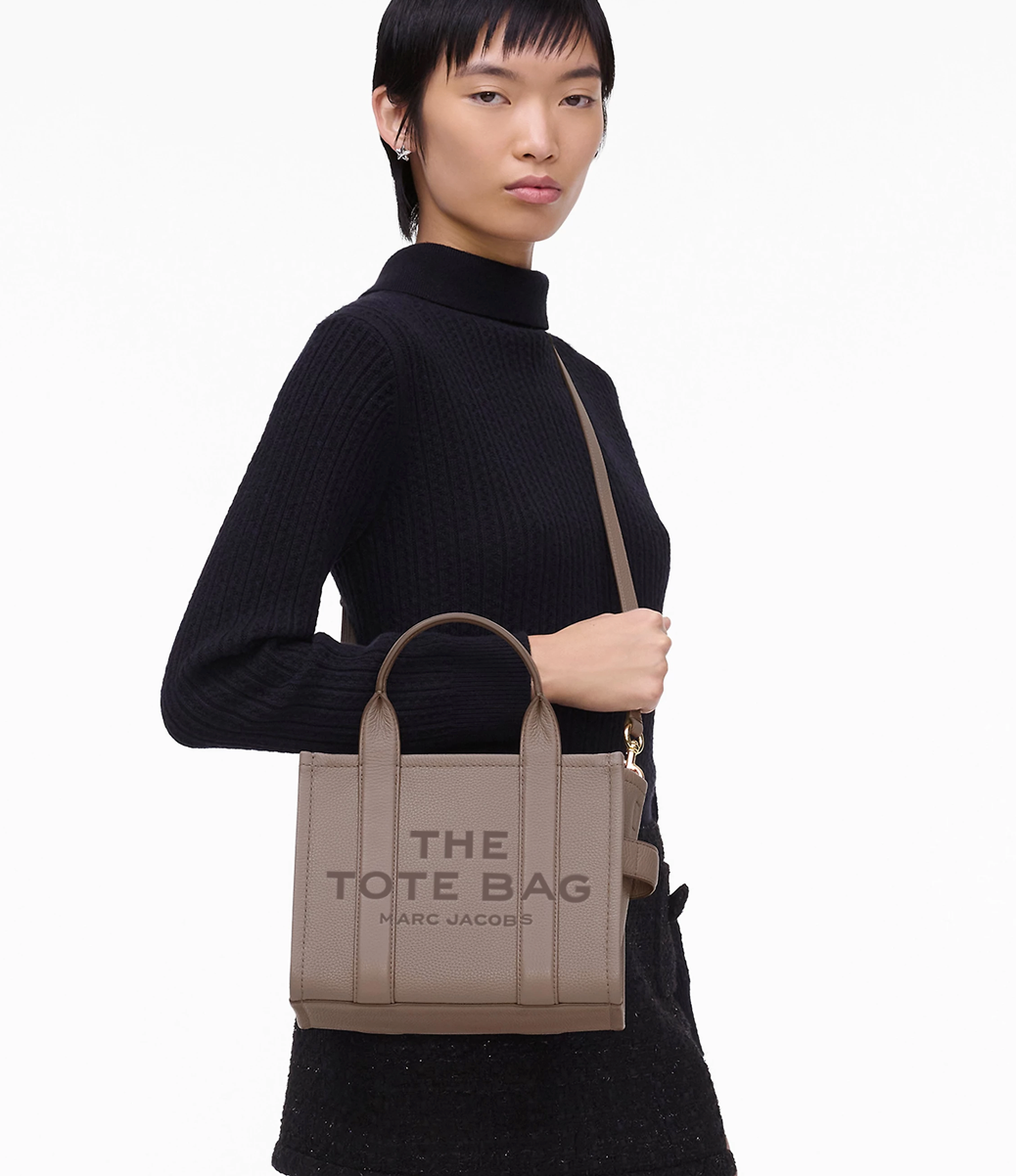 Marc Jacobs Small Leather Tote Bag Cement