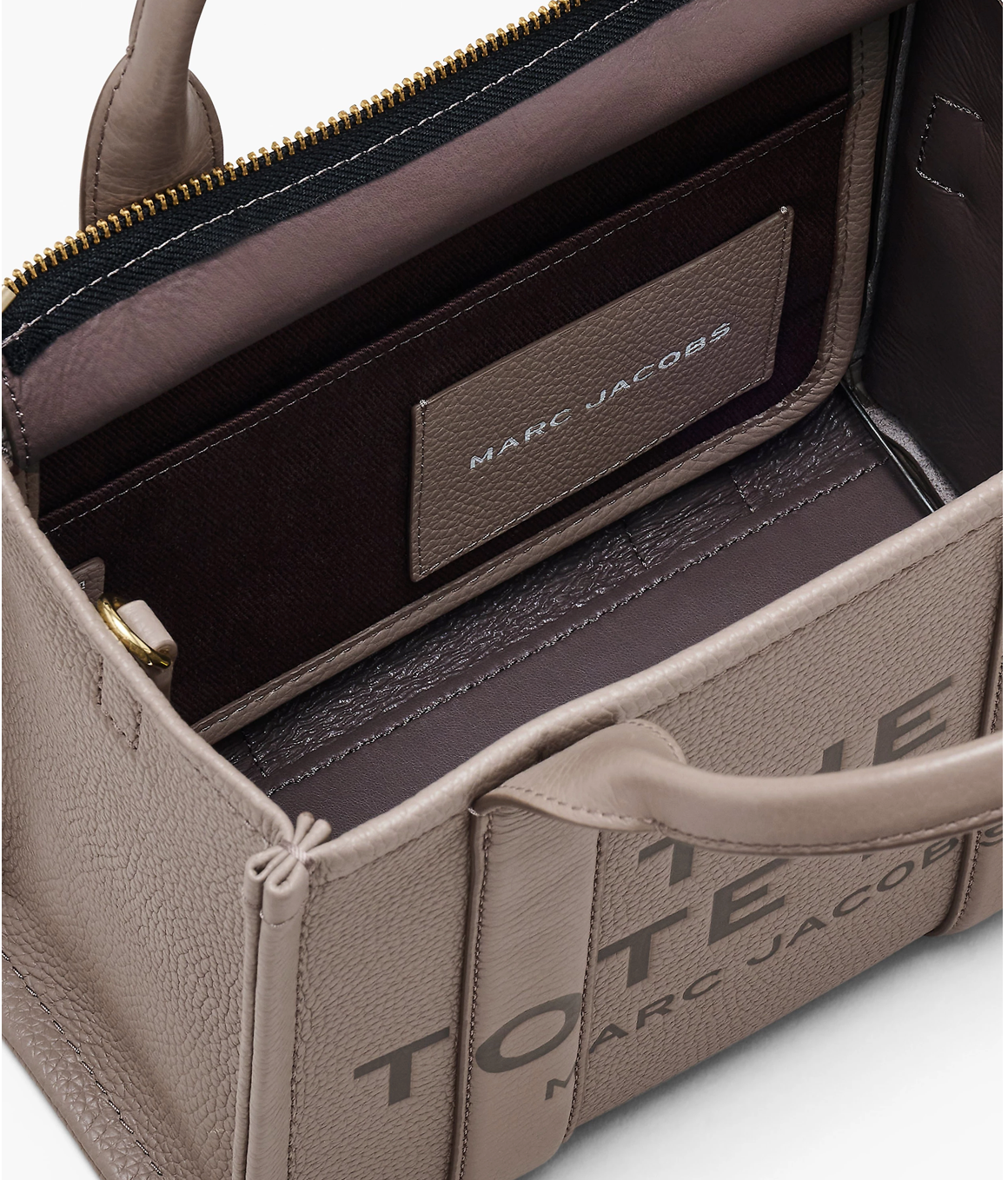 Marc Jacobs Small Leather Tote Bag Cement