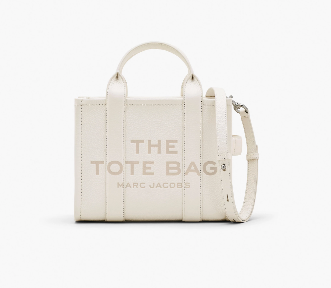 Marc Jacobs Small Leather Tote Bag Cotton/Silver