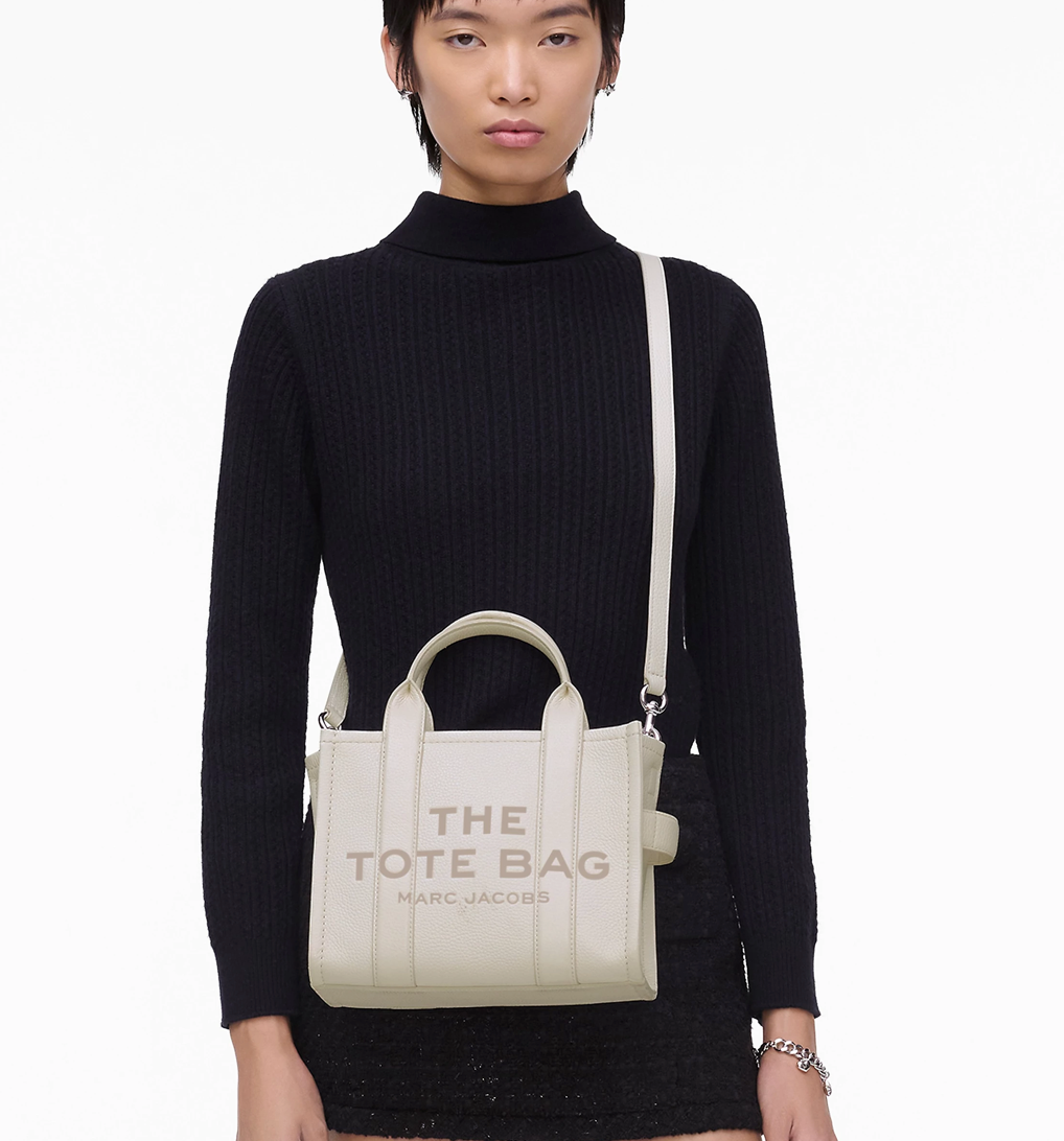 Marc Jacobs Small Leather Tote Bag Cotton/Silver