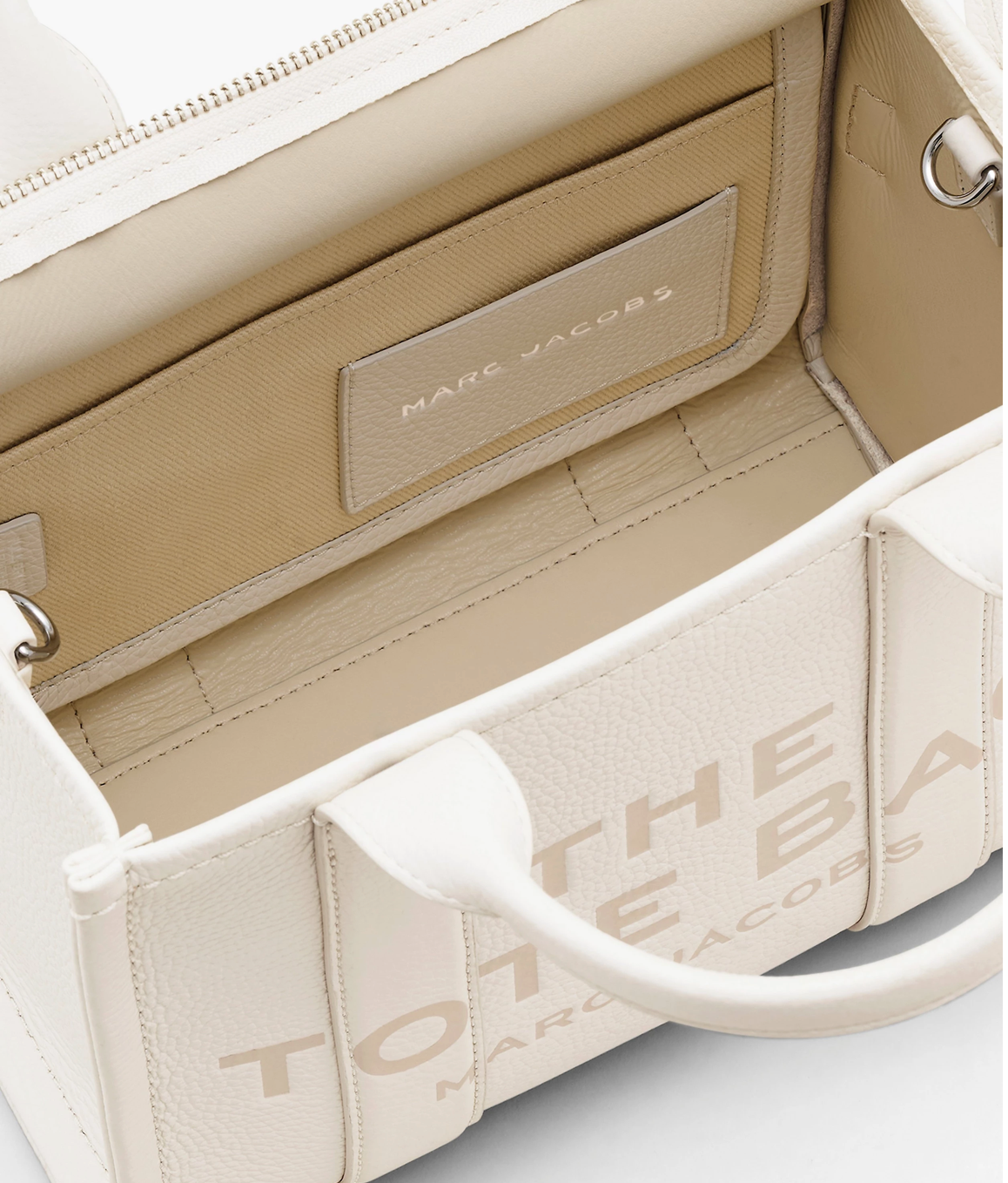 Marc Jacobs Small Leather Tote Bag Cotton/Silver