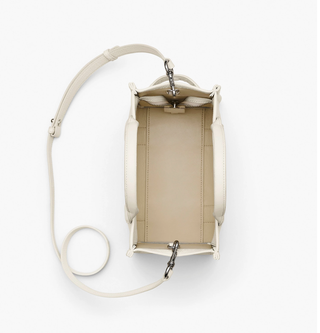 Marc Jacobs Small Leather Tote Bag Cotton/Silver