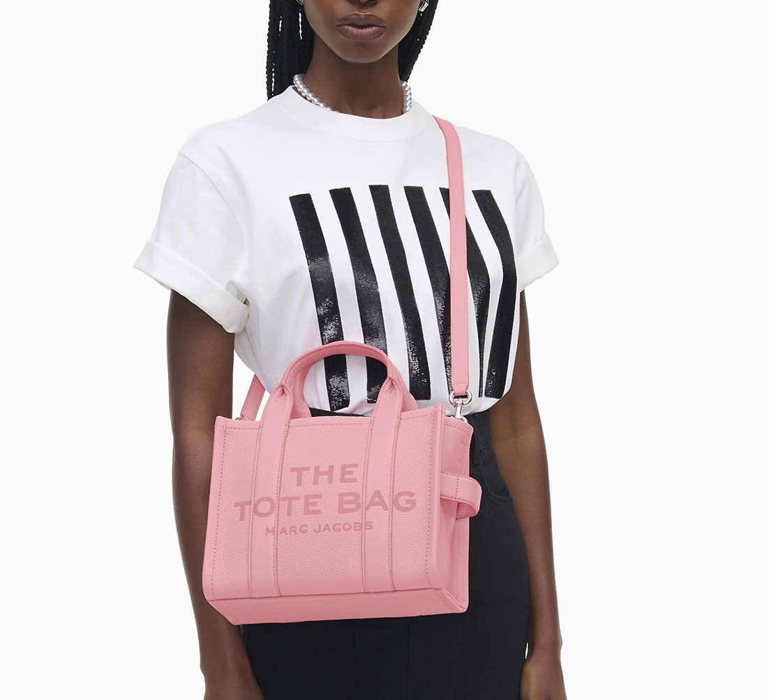 Marc Jacobs Small Leather Tote Bag Ribbon Pink