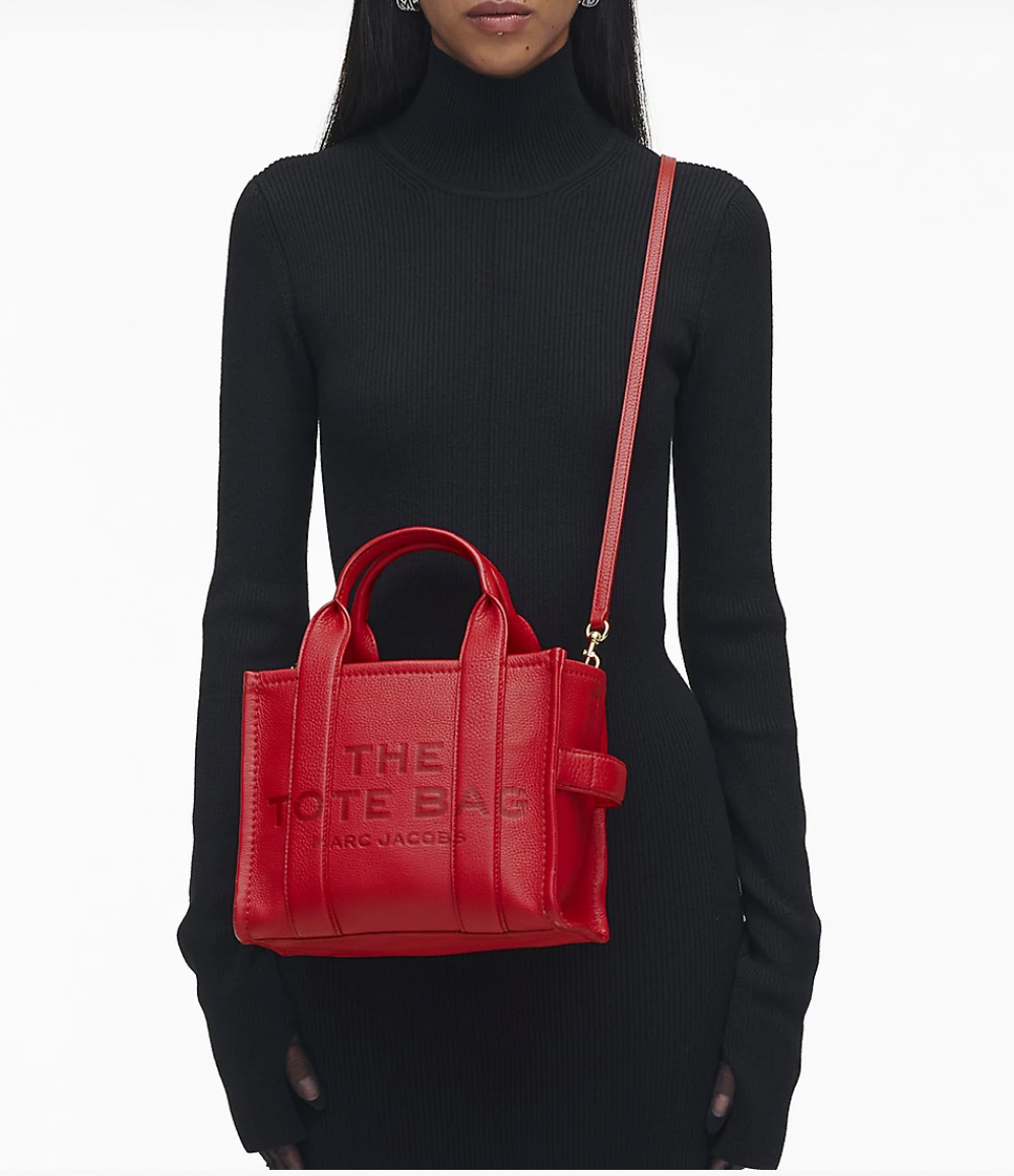 Marc Jacobs Small Leather Tote Bag True Red