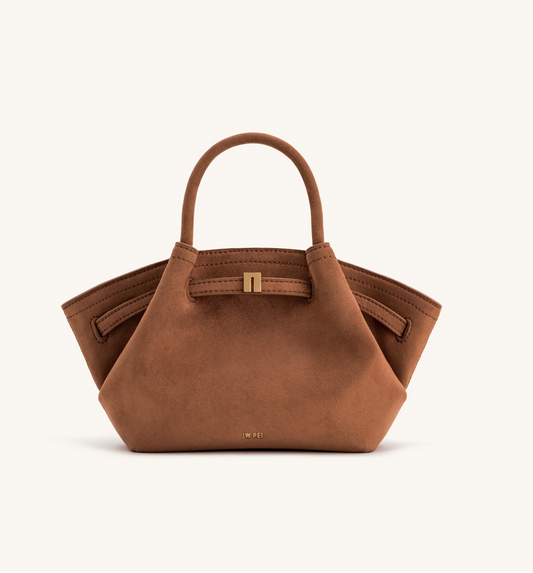 JW PEI Hana Mini Faux Suede Tote Bag - Brown (Ön Sipariş)