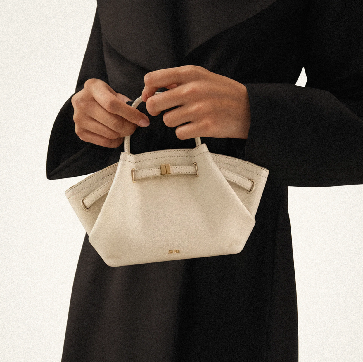 JW PEI Hana Mini Faux Suede Tote Bag - Off White