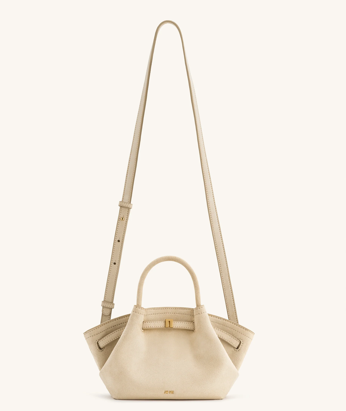 JW PEI Hana Mini Faux Suede Tote Bag - Off White