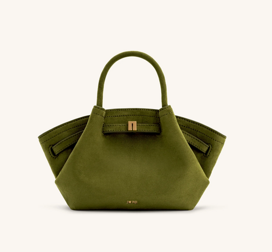 JW PEI Hana Mini Faux Suede Tote Bag - Dark Olive