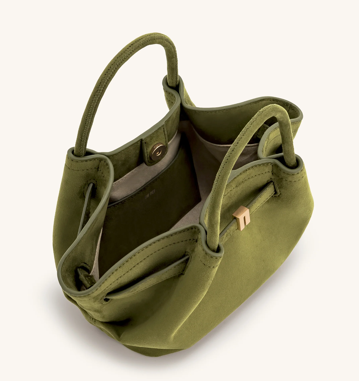 JW PEI Hana Mini Faux Suede Tote Bag - Dark Olive