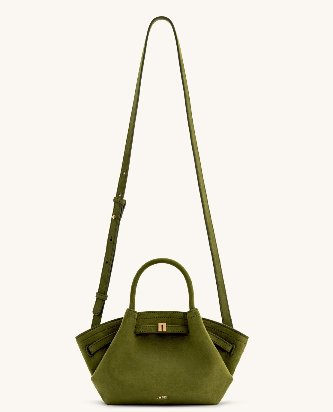 JW PEI Hana Mini Faux Suede Tote Bag - Dark Olive