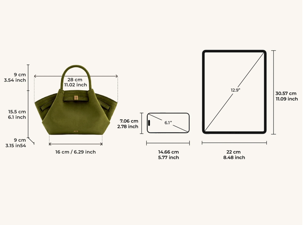 JW PEI Hana Mini Faux Suede Tote Bag - Dark Olive