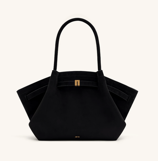 JW PEI Hana Medium Faux Suede Tote Bag - Black