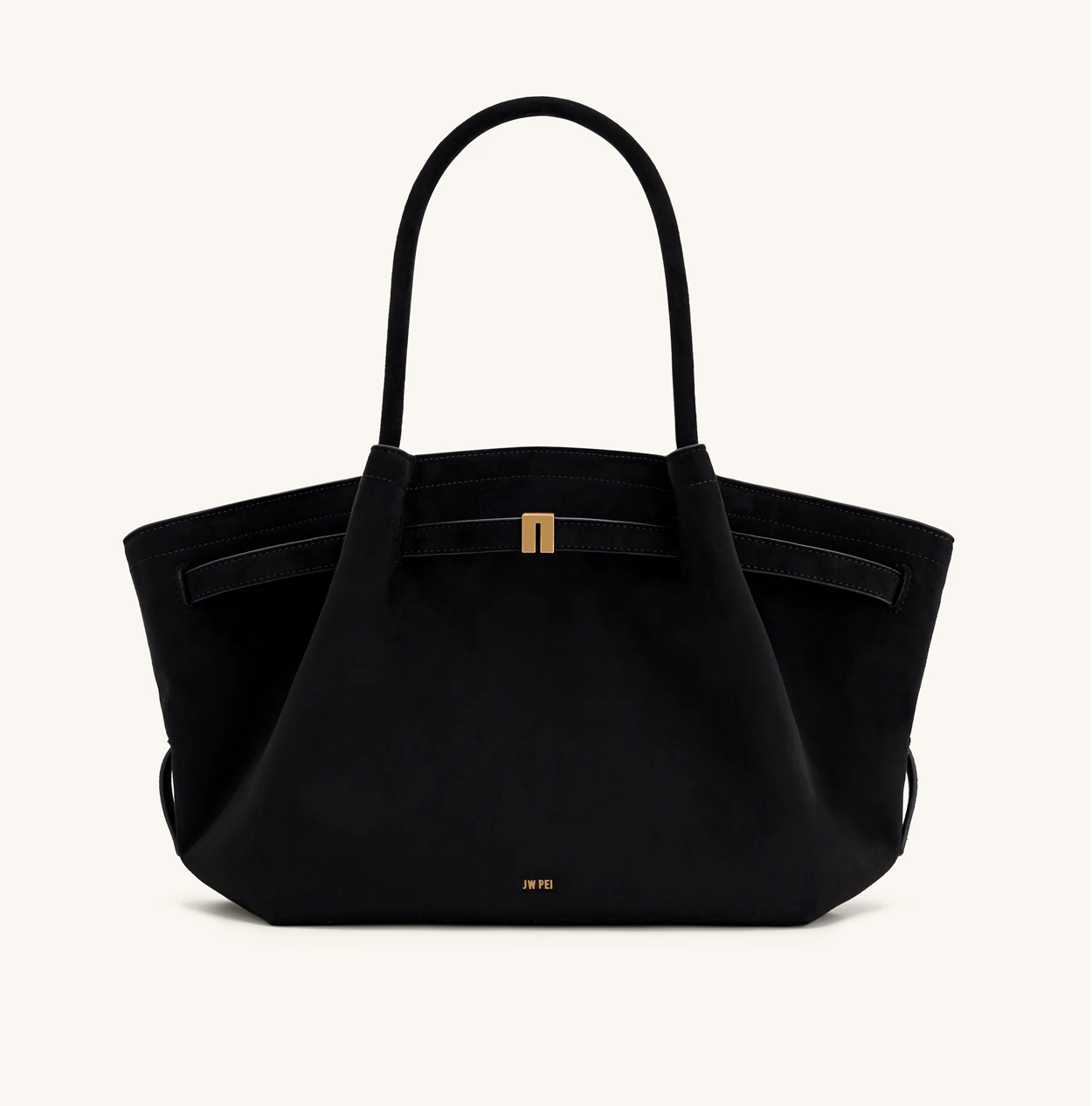 JW PEI Hana Medium Faux Suede Tote Bag - Black