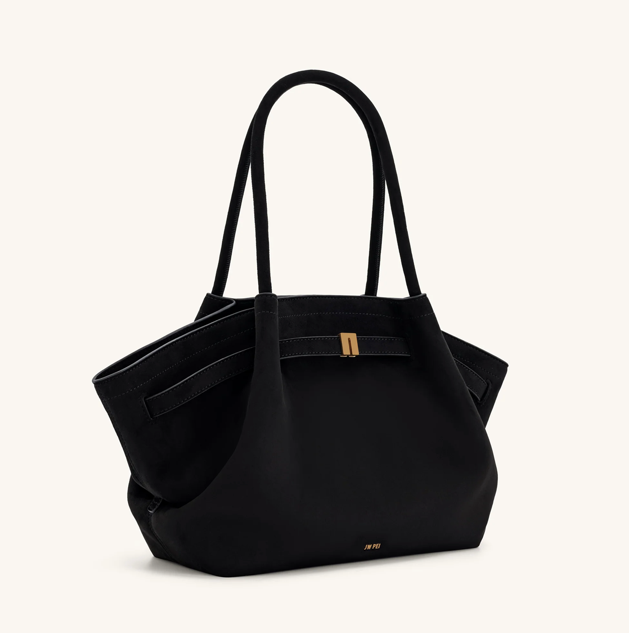 JW PEI Hana Medium Faux Suede Tote Bag - Black