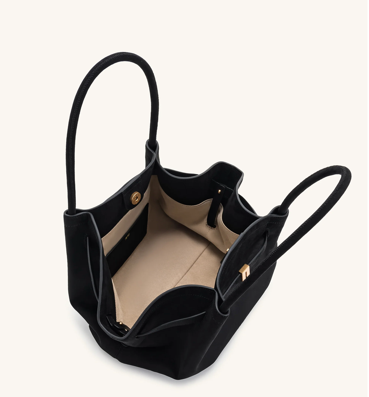 JW PEI Hana Medium Faux Suede Tote Bag - Black