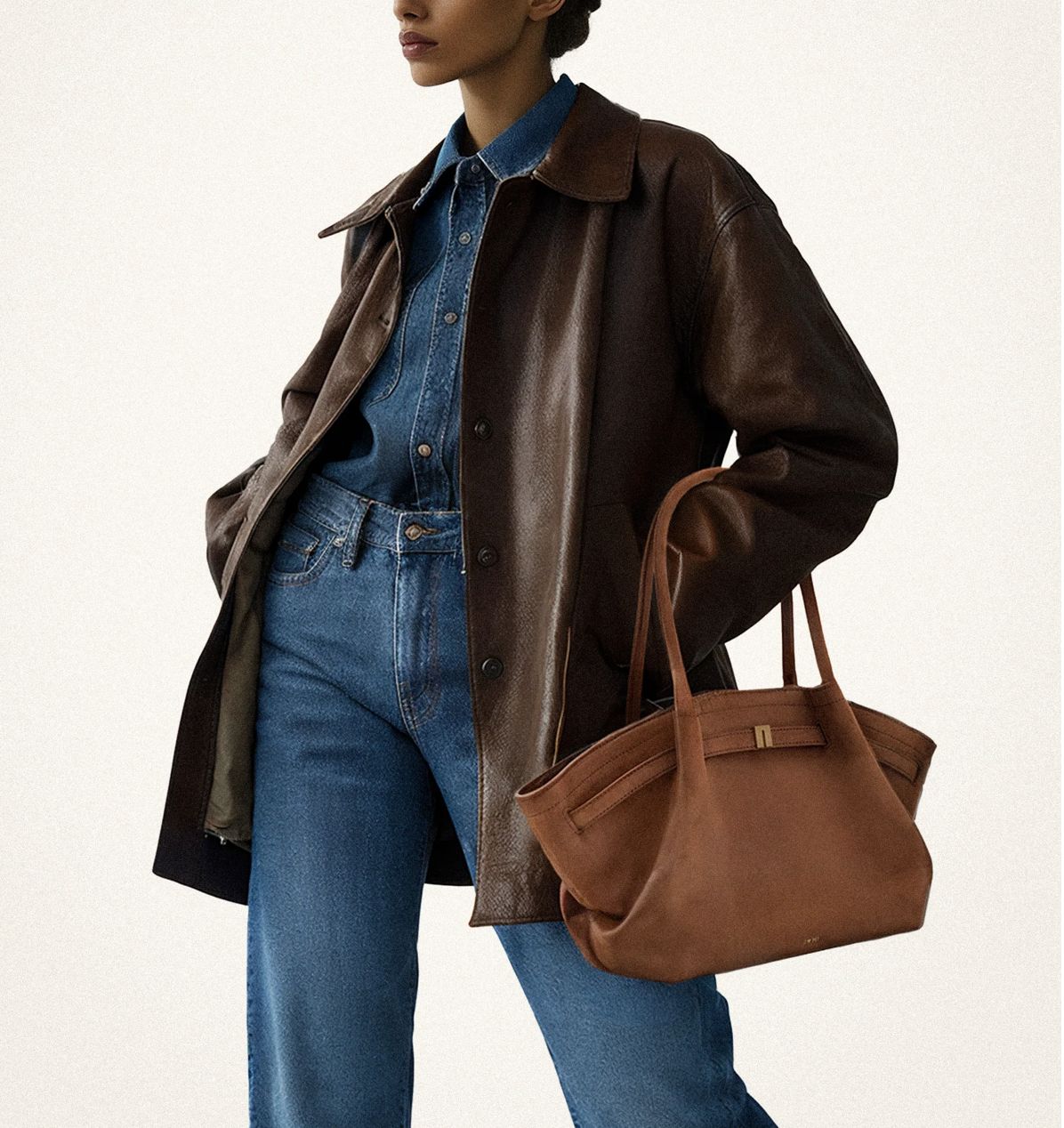 JW PEI Hana Medium Faux Suede Tote Bag - Brown