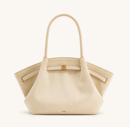 JW PEI Hana Medium Faux Suede Tote Bag - Off White