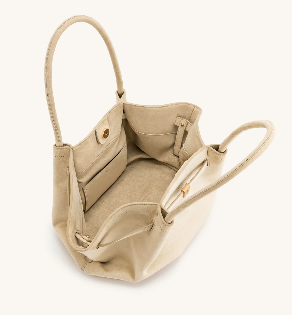 JW PEI Hana Medium Faux Suede Tote Bag - Off White