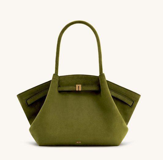 JW PEI Hana Medium Faux Suede Tote Bag - Dark Olive