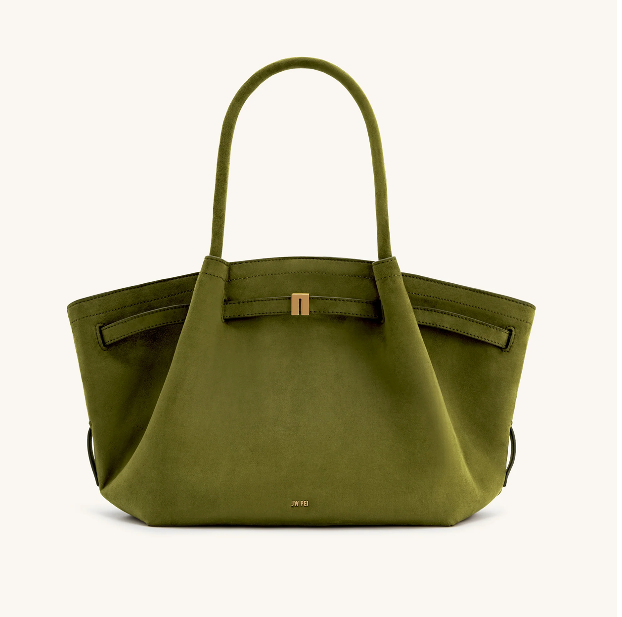 JW PEI Hana Medium Faux Suede Tote Bag - Dark Olive