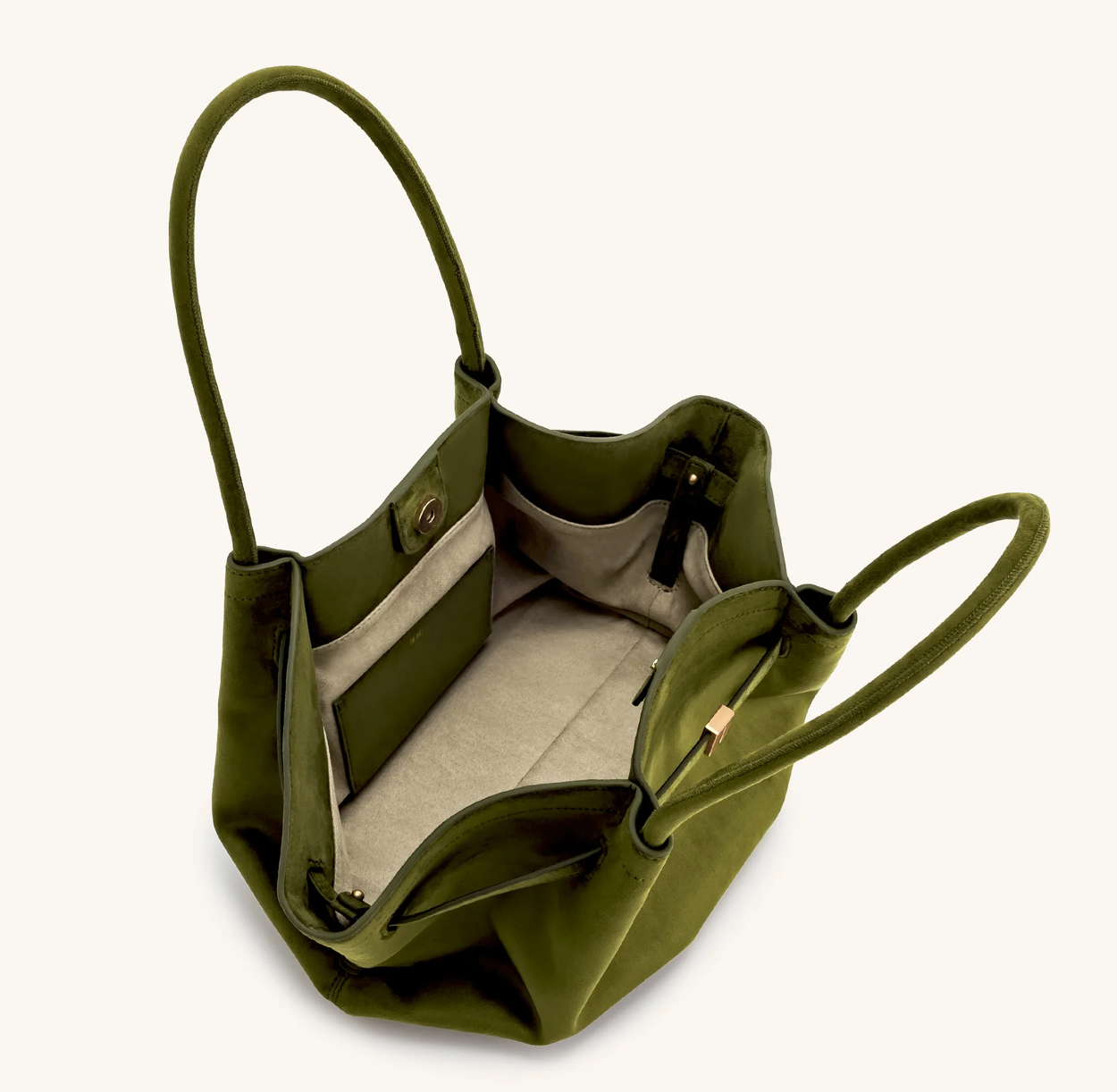 JW PEI Hana Medium Faux Suede Tote Bag - Dark Olive