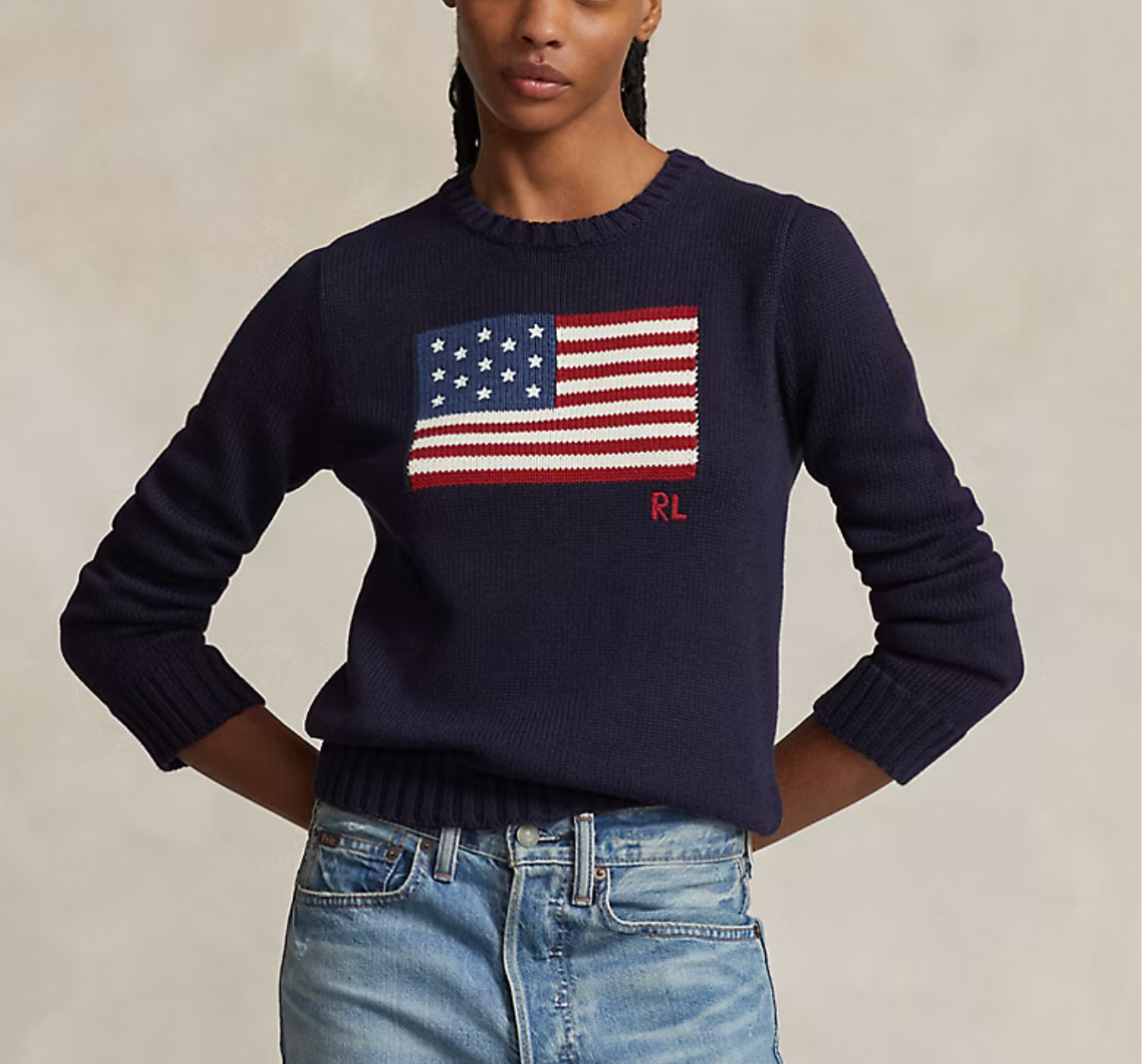 Polo Ralph Lauren Flag Cotton Crewneck Sweater