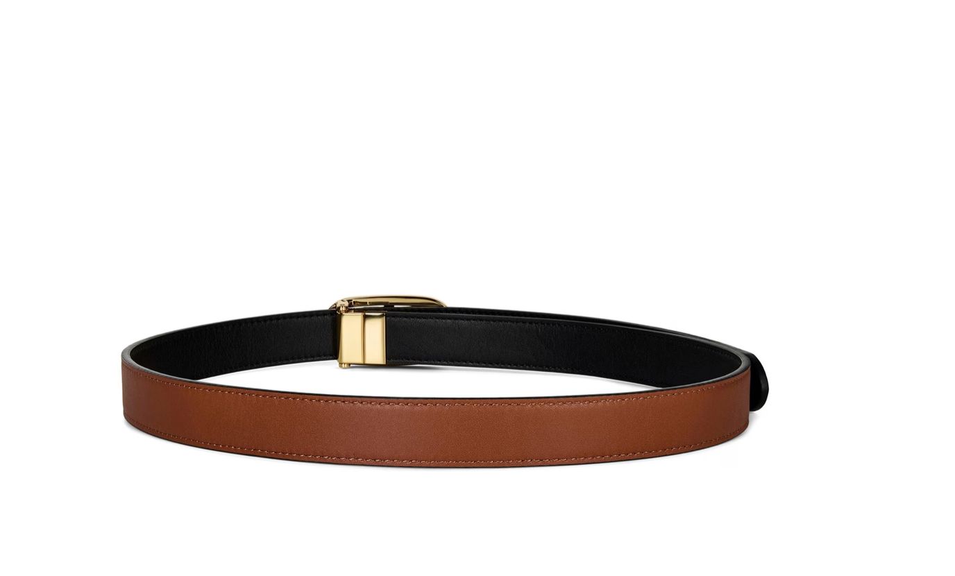 Ralph Lauren OVAL-LOGO REVERSIBLE LEATHER SKINNY BELT