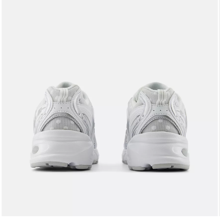 New Balance 530 White with Silver Metallic Sneaker