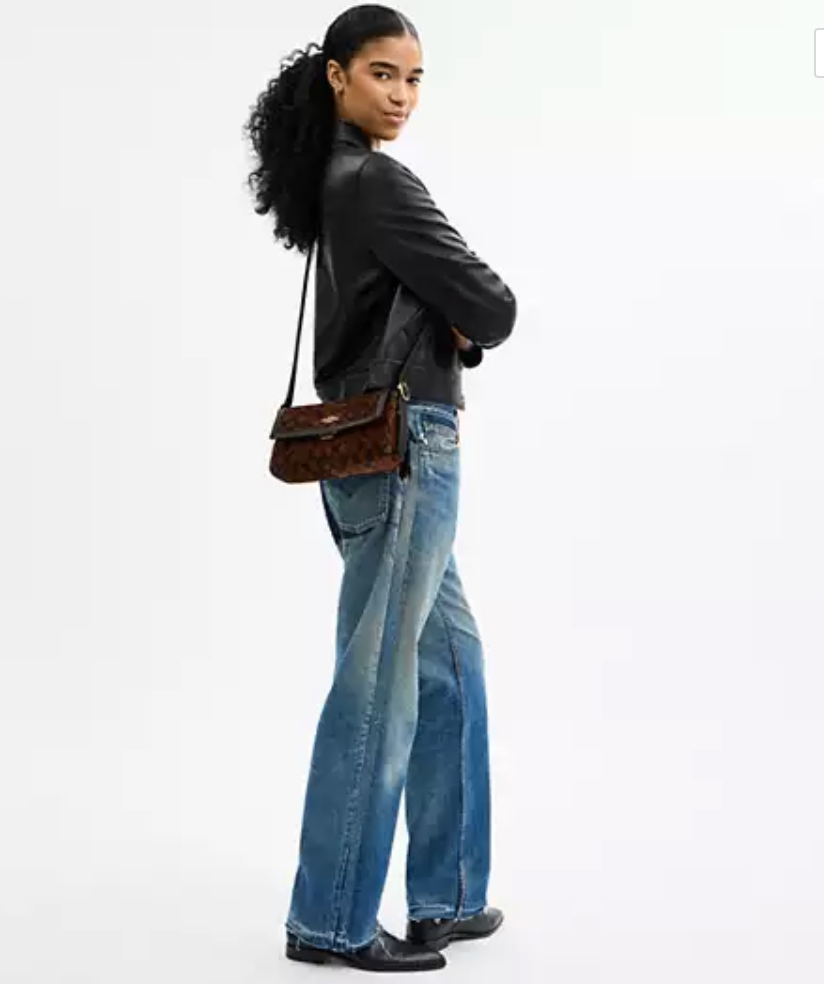 Coach Etta Small Flap Shoulder Bag In Signature Chenille - Truffle