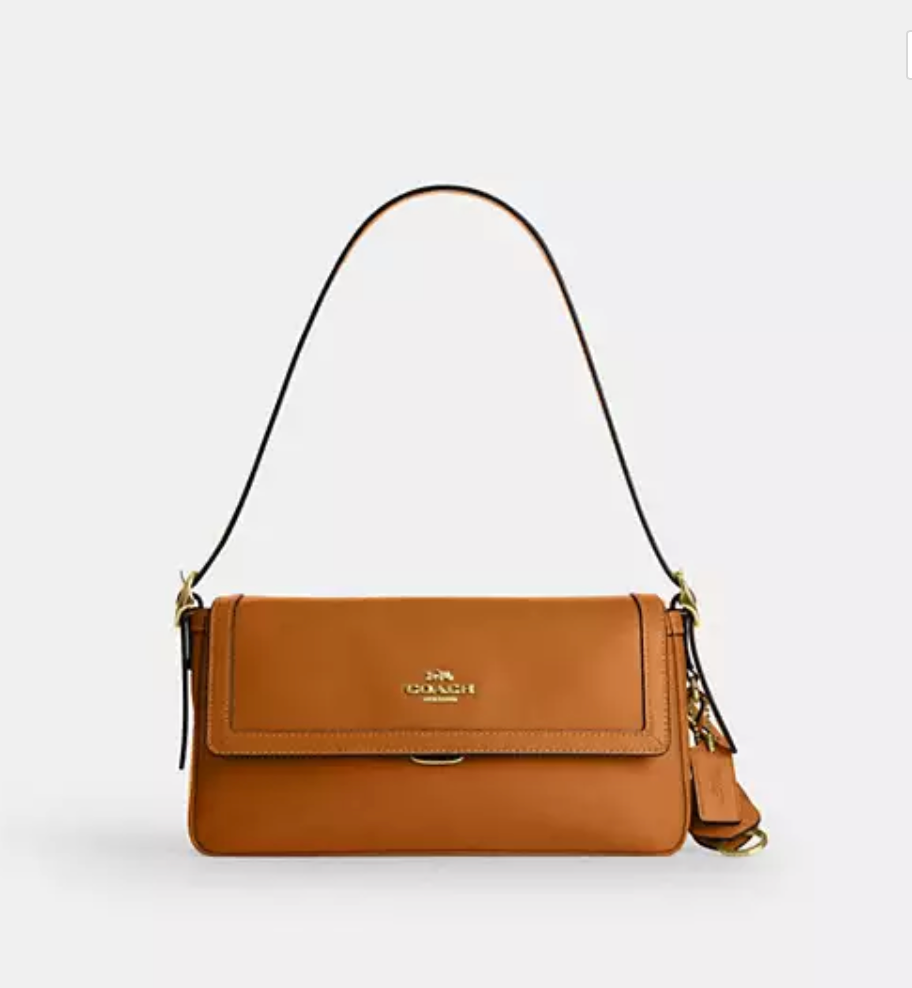 Coach Etta Small Flap Shoulder Bag - Gold/Brown