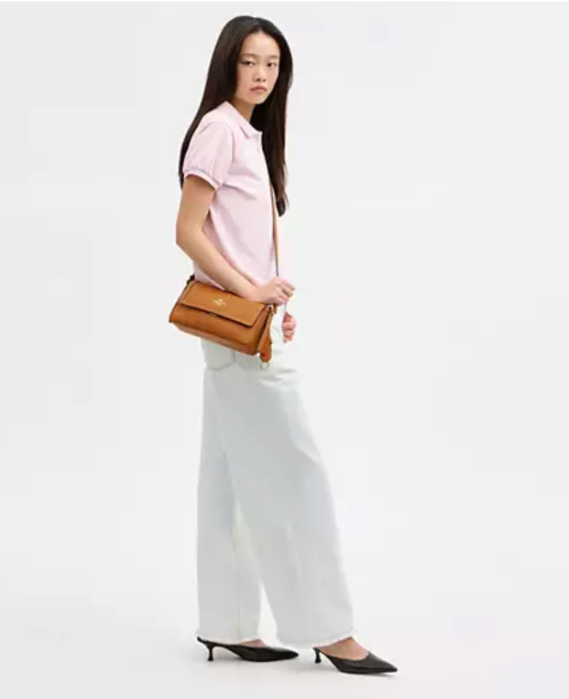Coach Etta Small Flap Shoulder Bag - Gold/Brown