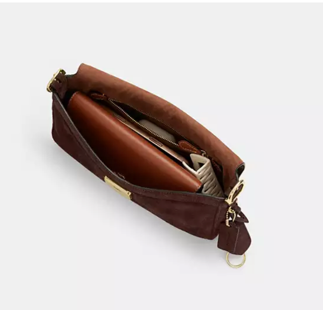 Coach Etta Small Flap Shoulder Bag Embossed Crocodile