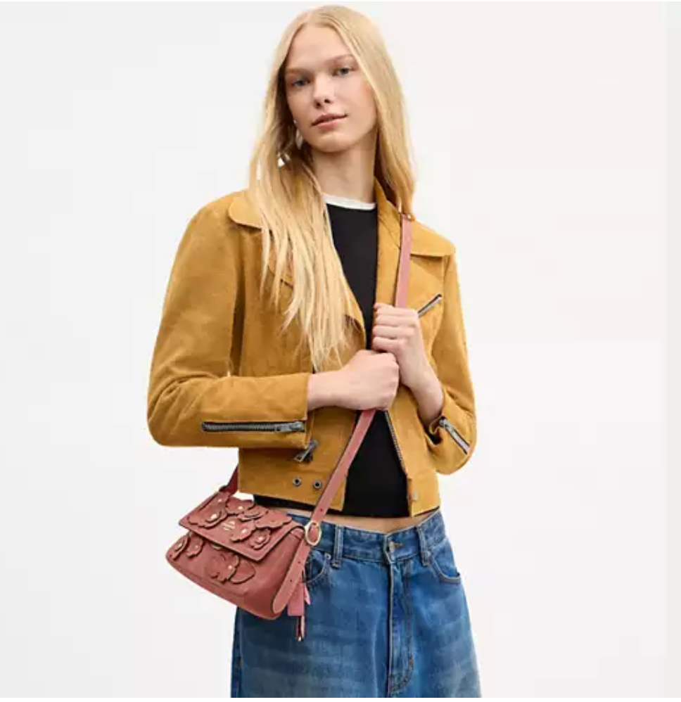 Etta Small Flap Shoulder Bag With Floral Appliqué