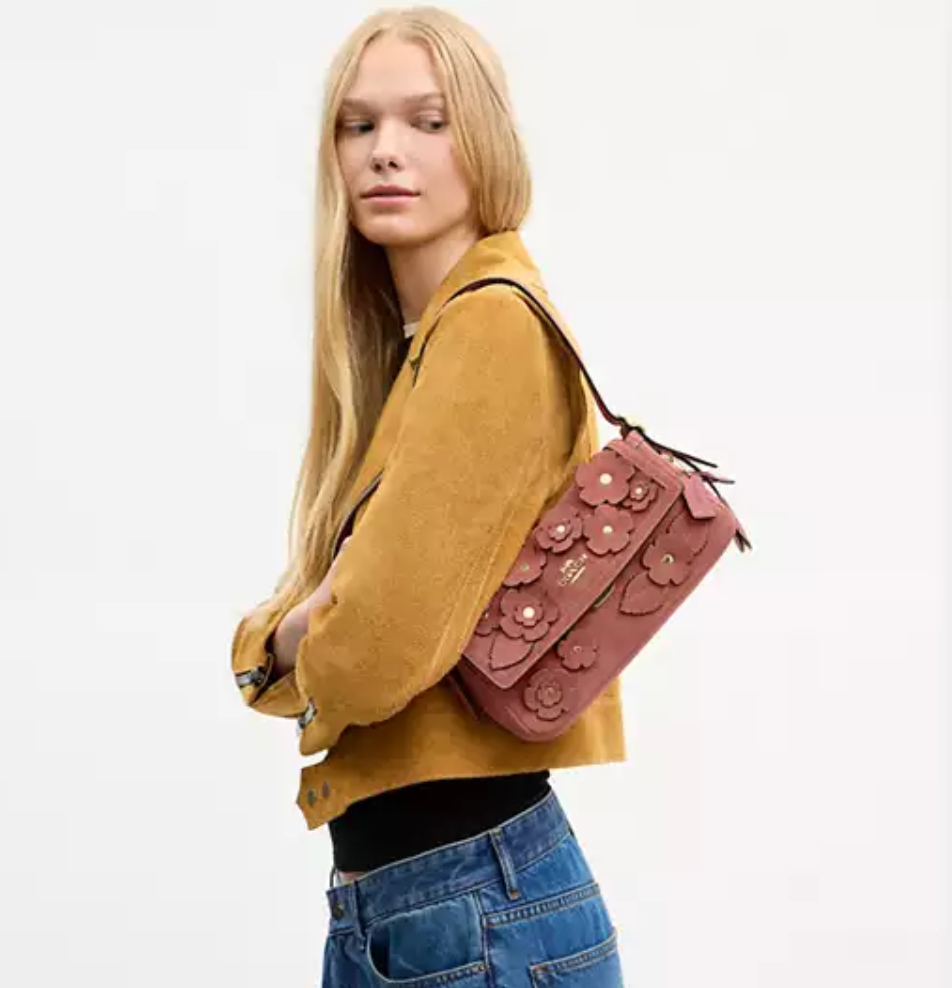 Etta Small Flap Shoulder Bag With Floral Appliqué