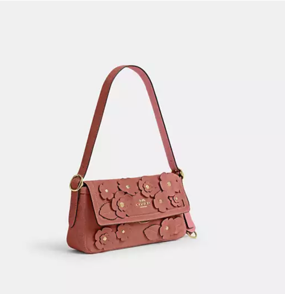 Etta Small Flap Shoulder Bag With Floral Appliqué
