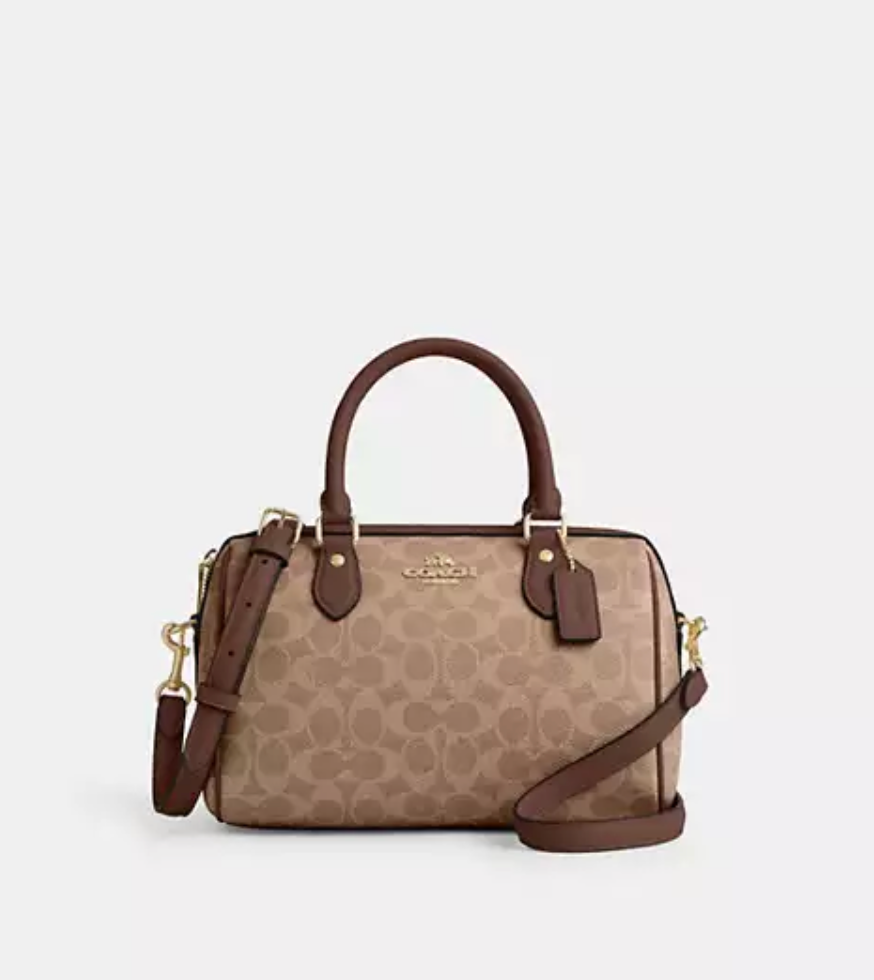 Coach Rowan Satchel Bag In Signature Canvas - Tan/Brown