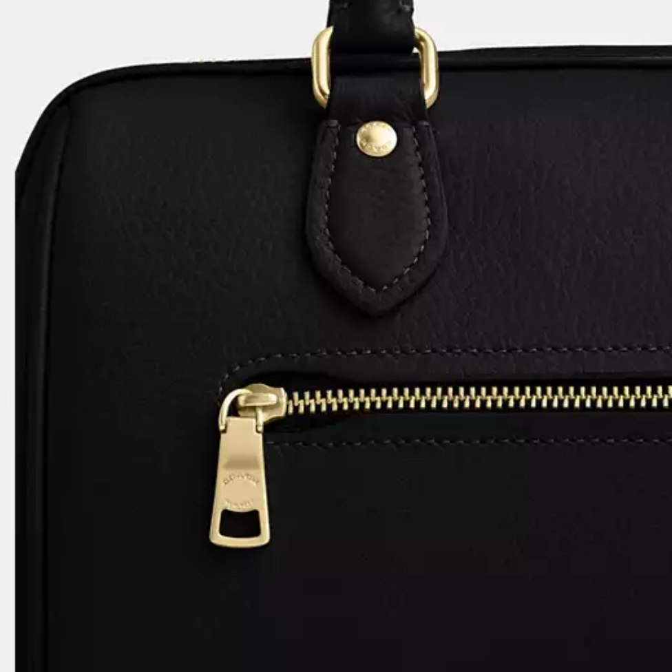 Coach Rowan Satchel Bag Pebbled Leather - Gold/Black