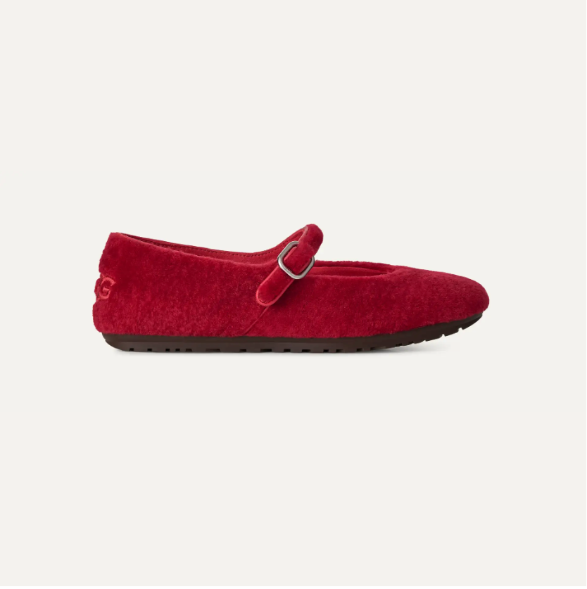 Ugg Women's Quill Ballet Flat in Red Ribbon